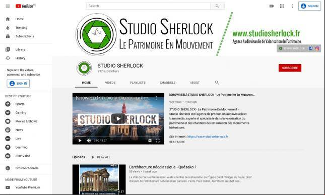 Studio Sherlock sur Youtube Studio Sherlock sur Youtube